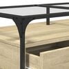 vidaXL Coffee Table with Glass Top Sonoma Oak 98.5x50x45 cm Steel