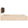 vidaXL Bed Frame with Upholstered Headboard Taupe 135 x 190 cm
