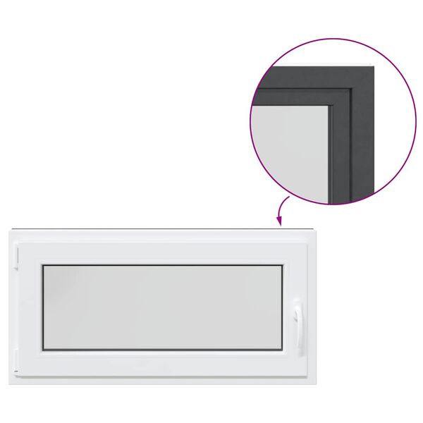 vidaXL Basement Window "RISOR" 100x50 cm Tilt&Turn DIN Left Anthracite