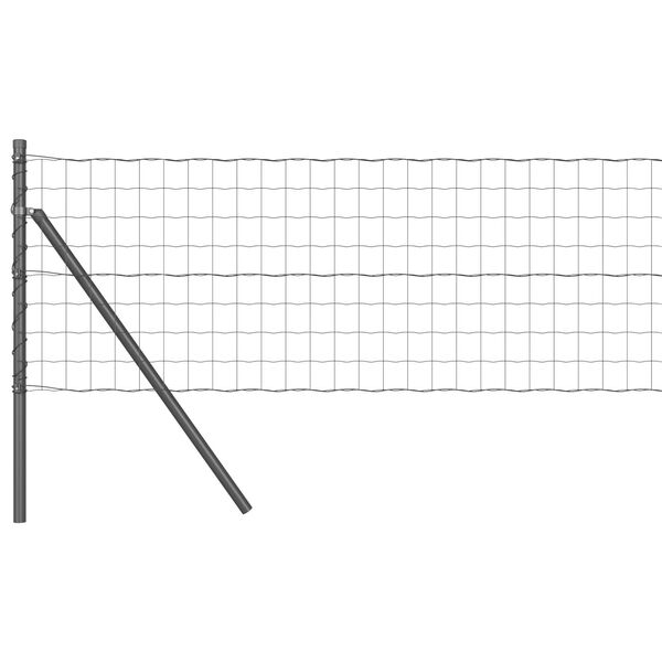 vidaXL Fence with Posts Grey 0.6 x 10 m Steel