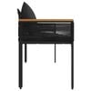 vidaXL Outdoor Bench with Cushion Black 117 x 54 x 74.5 cm Poly Rattan