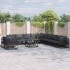 vidaXL Garden Sofa Set with Cushion 12 pcs Black Aluminium
