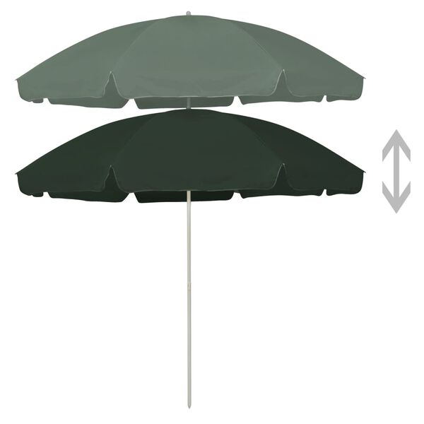 vidaXL Beach Parasol Green 300 cm