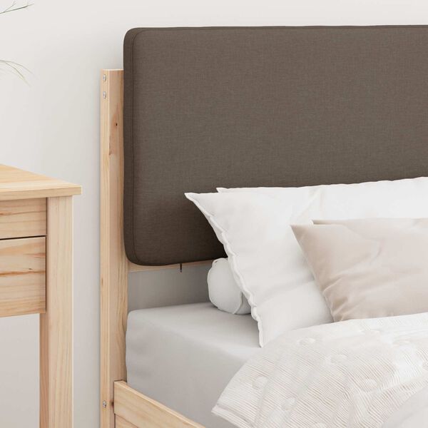 vidaXL Bed Frame with Upholstered Headboard Taupe 100 x 200 cm