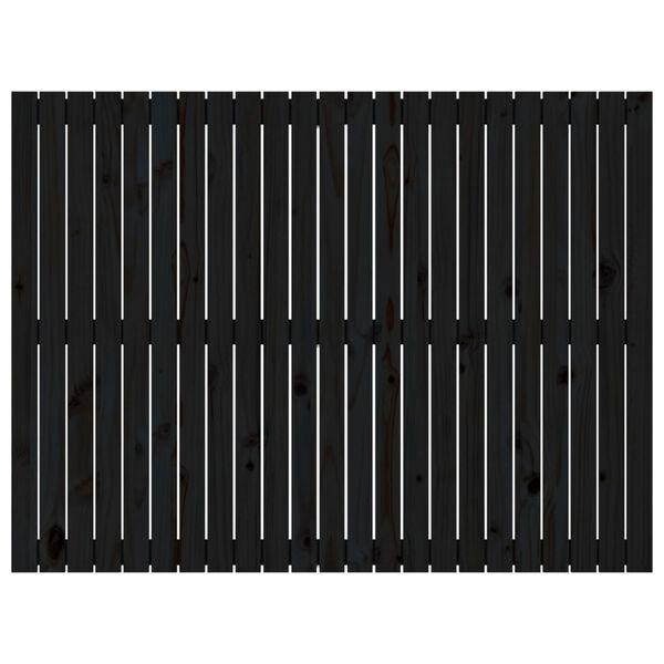 vidaXL Wall Headboard Black 146.5x3x110 cm Solid Wood Pine