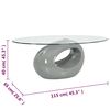 vidaXL Coffee Table with Oval Glass Top High Gloss Grey