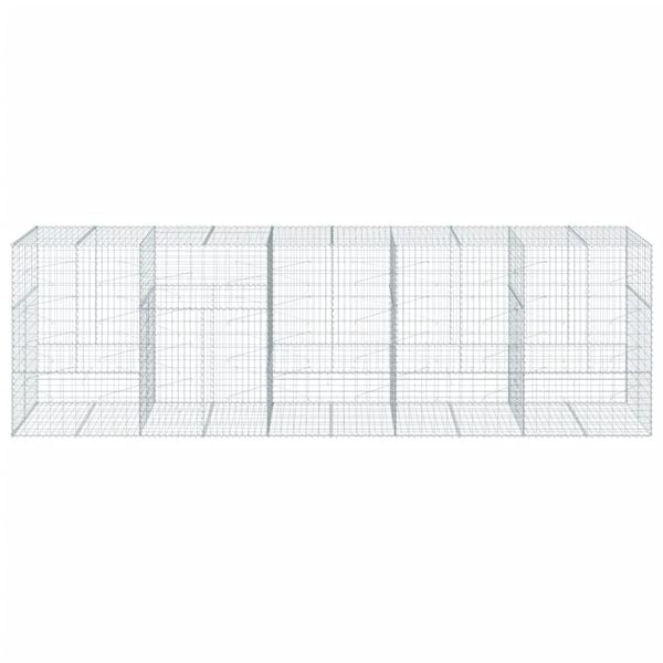 vidaXL Gabion Basket with Cover 500x100x150 cm Galvanised Iron