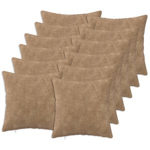 vidaXL Throw Pillow 12 pcs HEERLEN Taupe 40 x 40 cm Microfiber Fleece
