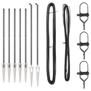 vidaXL Ground Spike Fence Post 7 pcs Grey Powder-Coated Steel