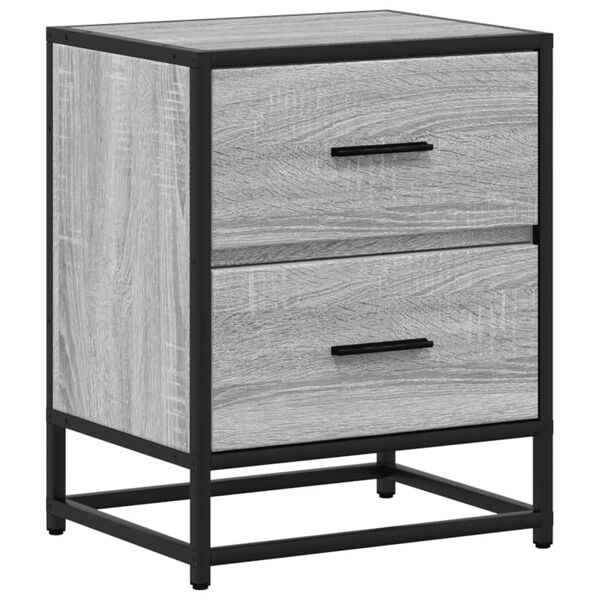 vidaXL Bedside Cabinet Grey Sonoma 40x31x50 cm Engineered Wood