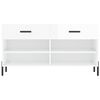 vidaXL Shoe Bench High Gloss White 102x35x55 cm Engineered Wood