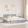 vidaXL Bed Frame Grey Sonoma 180 x 200 cm Solid Pine Wood