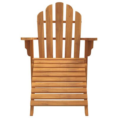 vidaXL Garden Adirondack Chair with Footrest Solid Wood Teak