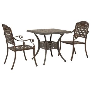 vidaXL Garden Table Set 3 pcs Bronze Cast Aluminium