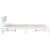 vidaXL Bed Frame with Headboard White 135 x 190 cm Solid Pine Wood
