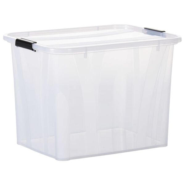 vidaXL Storage Boxes with Lids 2 pcs Transparent 55 L