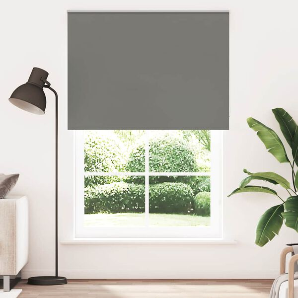 vidaXL Roller Blind Blackout Grey 160x230 cm Fabric Width 156.6 cm Polyester