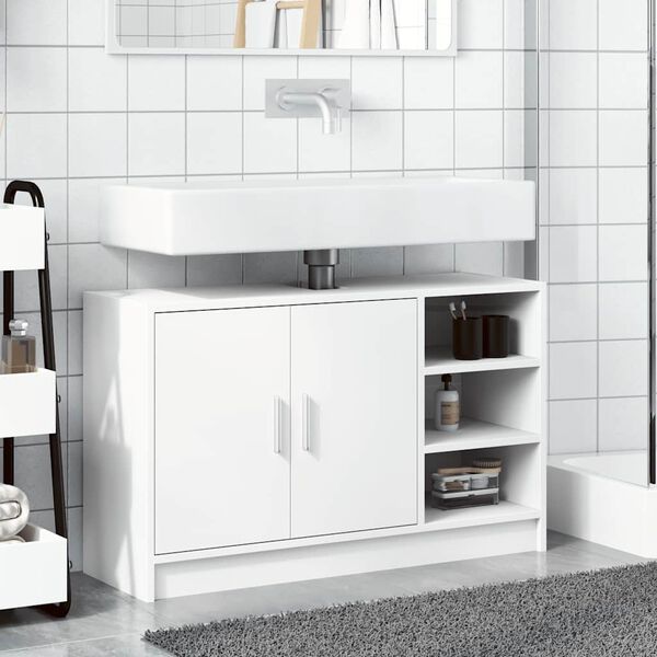 vidaXL Sink Cabinet White 90x29x55 cm Engineered Wood