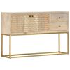 vidaXL Sideboard Gold 120x30x75 cm Solid Mango Wood