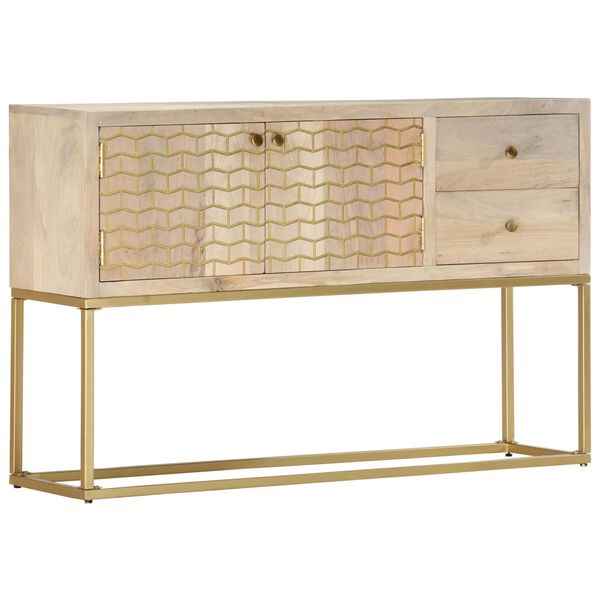 vidaXL Sideboard Gold 120x30x75 cm Solid Mango Wood