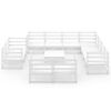 vidaXL 12 Piece Garden Lounge Set White Solid Pinewood