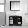 vidaXL Bathroom Furniture Set 2 pcs Black Oak Engineered Wood