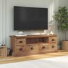 vidaXL TV Stand with Drawer Natural 110 x 30 x 40 cm Solid Teak Wood