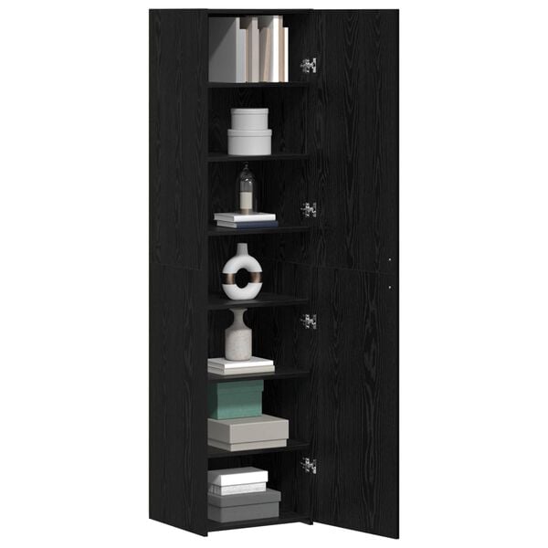 vidaXL Highboard 2 pcs Black Oak 45 x 42.5 x 185 cm