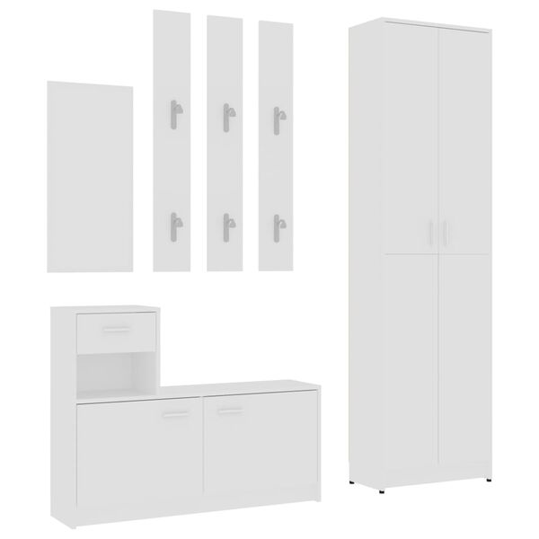 vidaXL Hallway Furniture Set White Engineered Wood