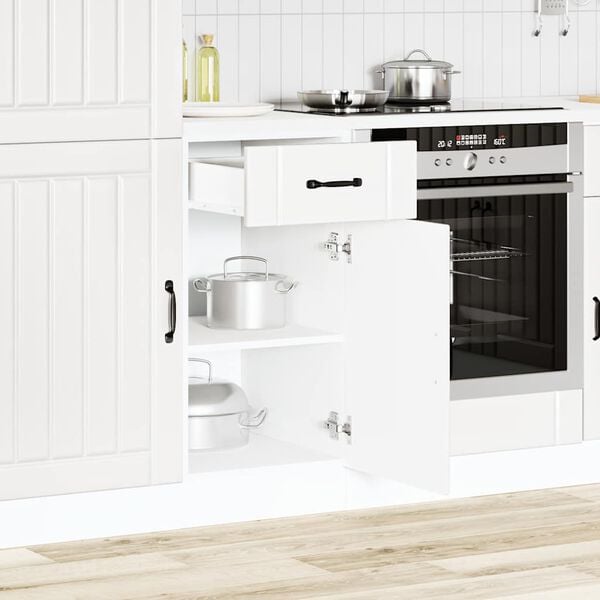 vidaXL Kitchen Base Cabinet Lucca White Engineered Wood