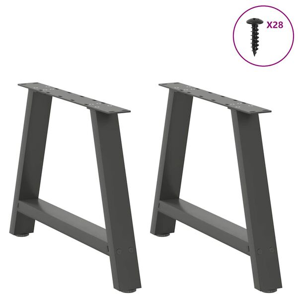 vidaXL Coffee Table Legs A-Shaped 2 pcs Anthracite&nbsp;60x(42-43) cm Steel