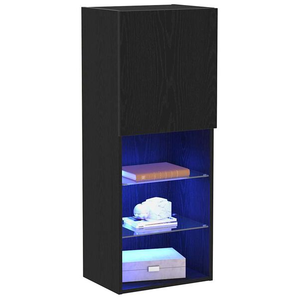 vidaXL TV Cabinet Set Black Oak 40.5 x 30 x 102 cm Engineered Wood