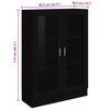 vidaXL Vitrine Cabinet Black 82.5x30.5x115 cm Engineered Wood