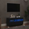 vidaXL TV Cabinet with LED Lights Black 80x35x40 cm