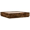 vidaXL Bed Frame with LED without Mattress Smoked Oak 200x200 cm