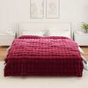 vidaXL Faux Rabbit Fur Blanket Bordeaux Red 220 x 240 cm Polyester