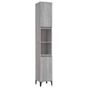 vidaXL Bathroom Cabinet Grey Sonoma 30x30x190 cm Engineered Wood