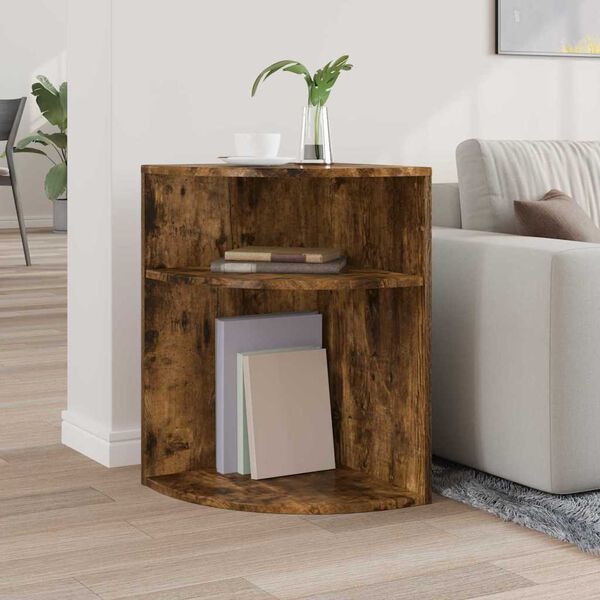 vidaXL End Table Smoked Oak 39.7 x 39.7 x 60 cm Engineered Wood