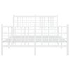 vidaXL Metal Bed Frame without Mattress with Footboard White 120x190cm
