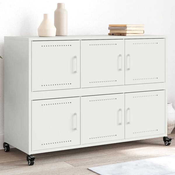 vidaXL Sideboard White 100.5x39x72 cm Steel