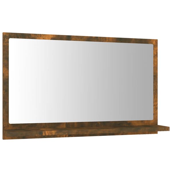 vidaXL Bathroom Mirror Smoked Oak 60x10.5x37 cm Engineered Wood