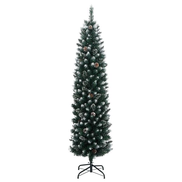 vidaXL Artificial Slim Christmas Tree 300 LEDs 240 cm