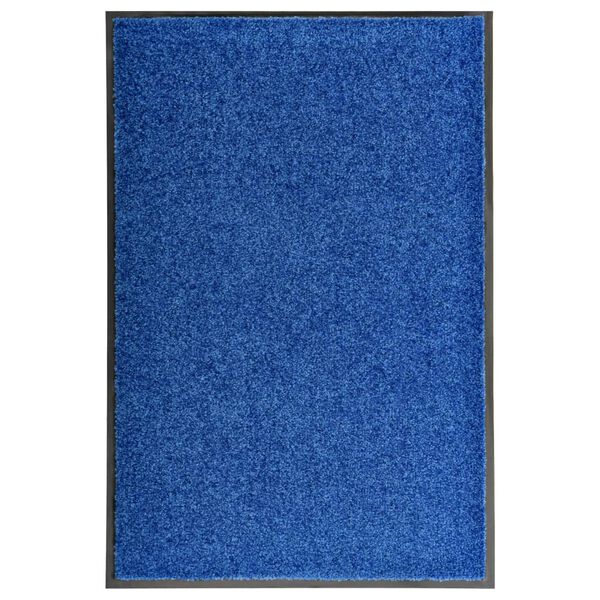 vidaXL Doormat Washable Blue 60x90 cm