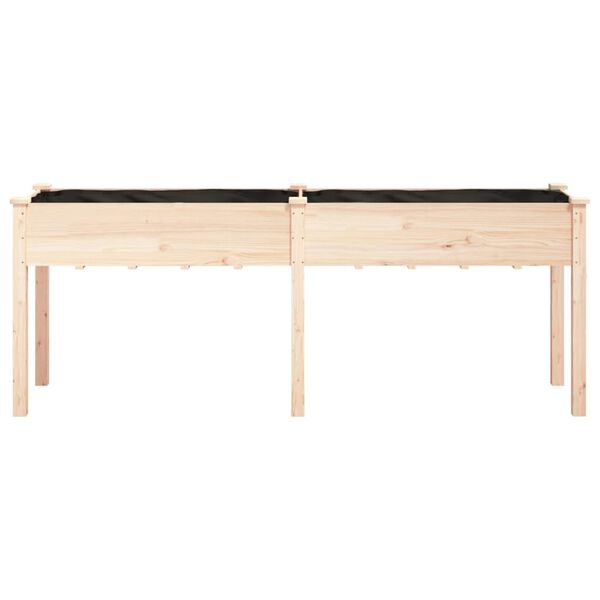 vidaXL Planter with Liner 203x53x76 cm Solid Wood Fir
