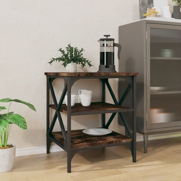 vidaXL Side Table Smoked Oak 40x42x50 cm Engineered Wood