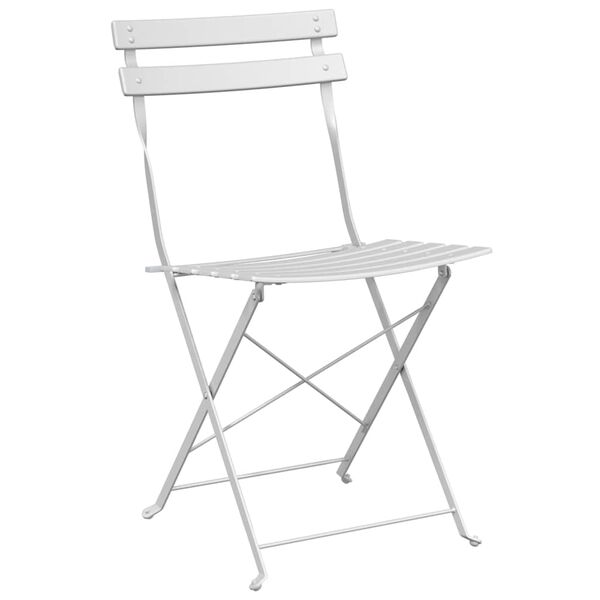 vidaXL Garden Folding Chair Folding 2 pcs White 42 x 46 x 82cm Metal