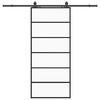vidaXL Sliding Door with Hardware Set Black 90x205 cm ESG Glass