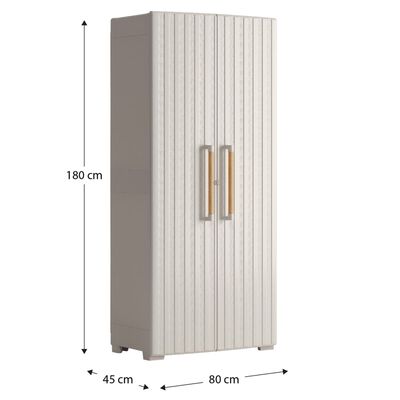 Keter Multi-purpose Storage Cabinet Groove Beige and Sand