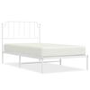 vidaXL Metal Bed Frame without Mattress with Headboard White 100x200cm
