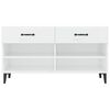 vidaXL Shoe Cabinet High Gloss White 102x35x55 cm Engineered Wood